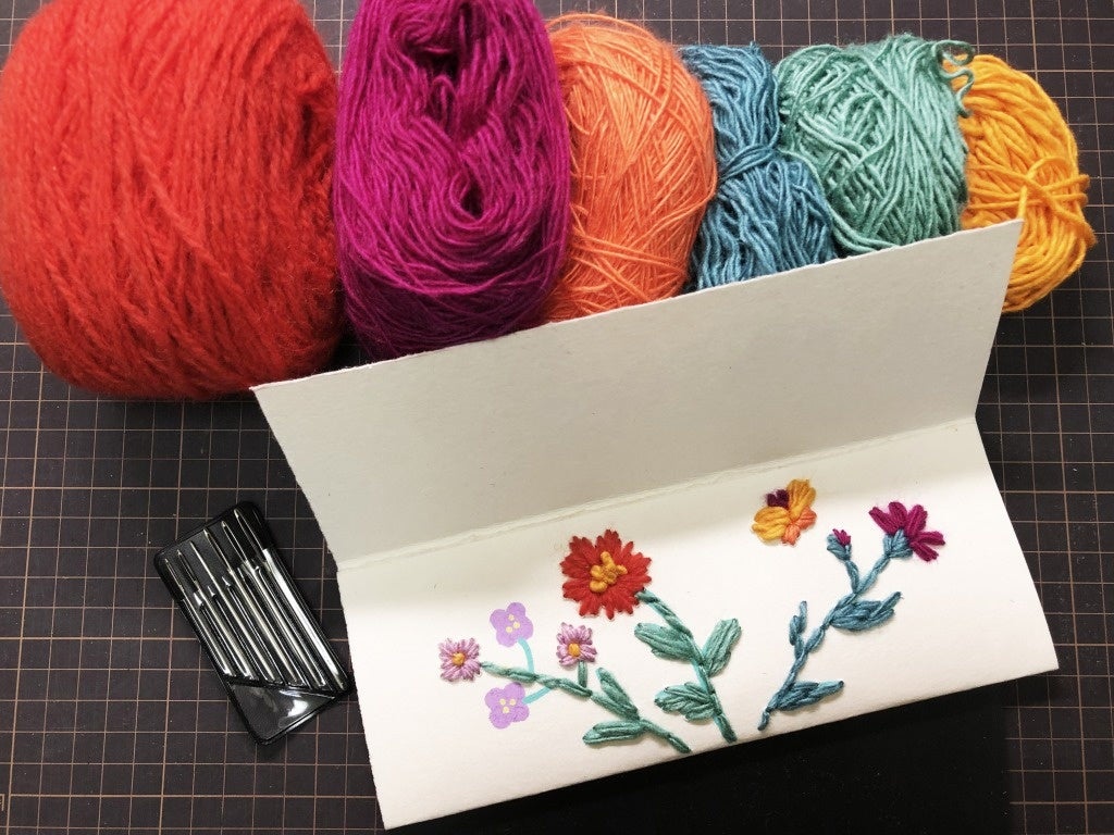 刺繍絵を描いてメッセージカードを作ってみようイメージ