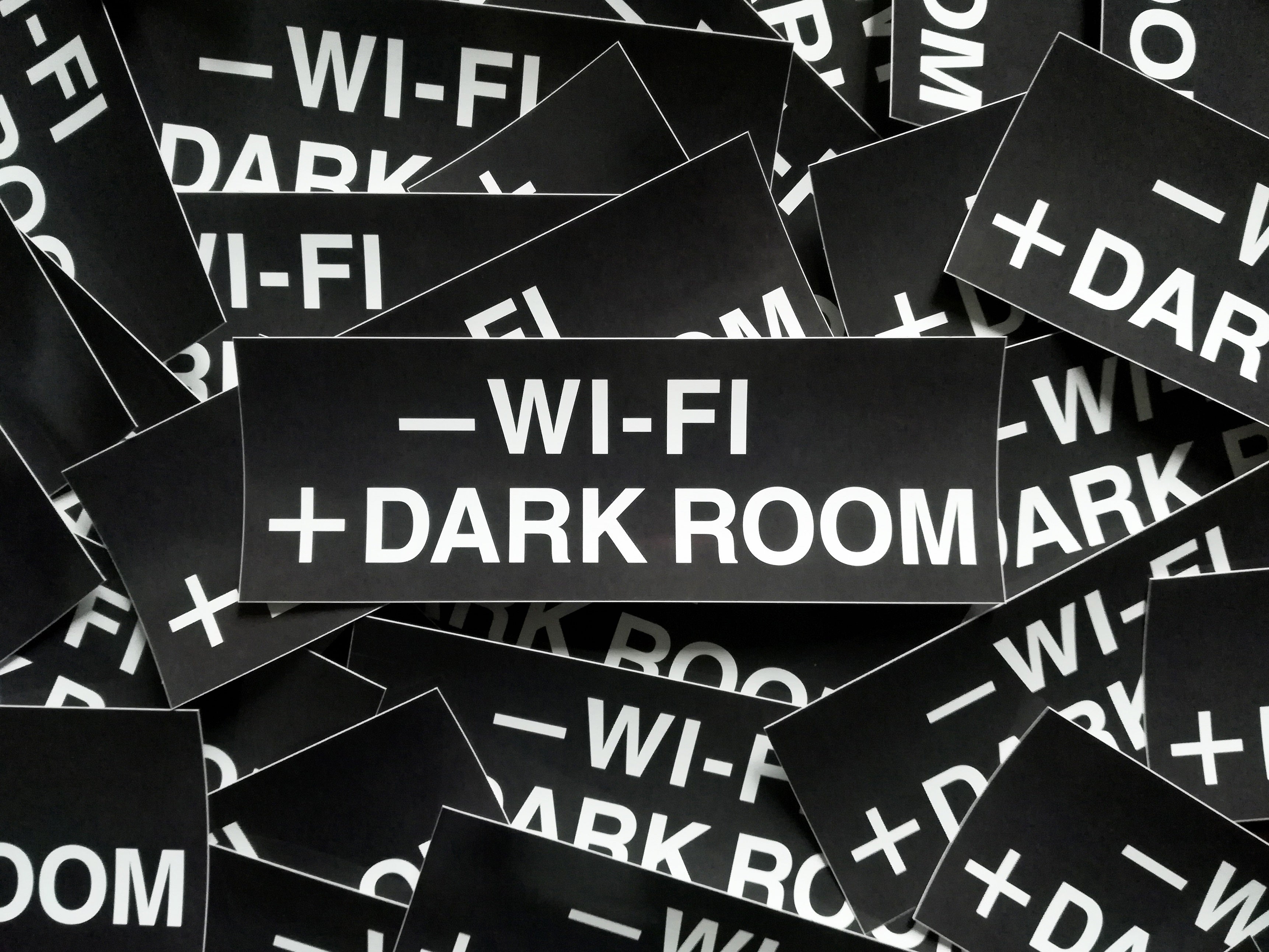 TOMBOYS DON’T CRY, – WI-FI + DARK ROOM, stickers, 2020 © The Artist