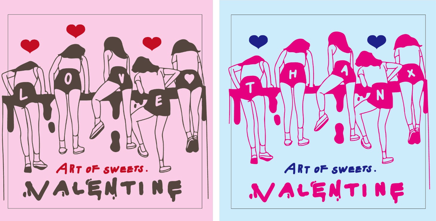 バレンタイン専用ラベル 左:「LOVE」、右:「THANX」