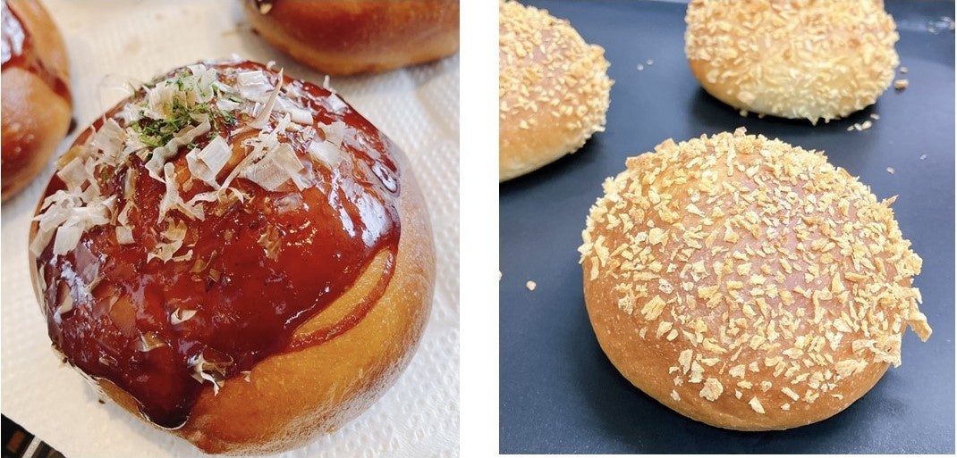 （左）たこ焼きパン（右）焼きカレーパン