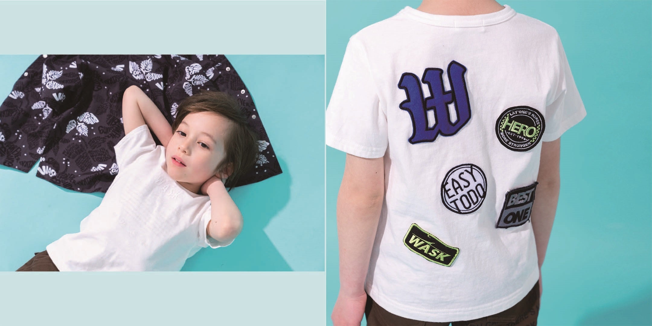 Tシャツ ￥7,700(税込)・パンツ： ￥7,700(税込)・シャツ​シャツ ￥8,800(税込)