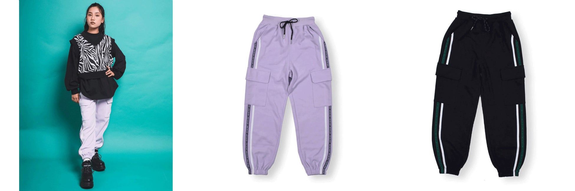 カラー:パープル・ブラック サイズ:130-160cm ¥3,630(税込)