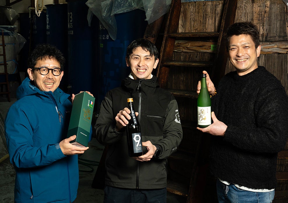 左：食文化・井上　 中央：竹田瑠典専務　右：東京荒木町・鈴なりの村田明彦シェフ