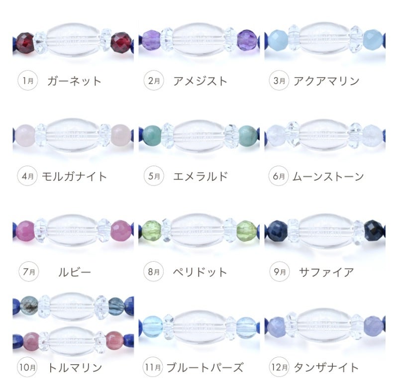 らんらん　パワーストーン 2人の想いを、文字刻印と誕生石のペアブレスにのせて。 上質な
