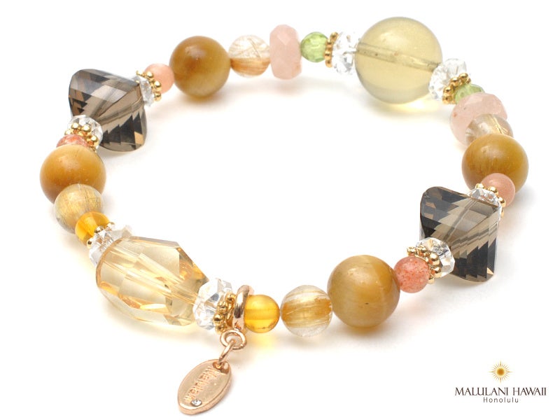 春めく季節に♪お手元が華やかになるパールとシトリンのブレスレット 春めく季節に♪お手元が華やかになるパールとシトリンのブレスレット