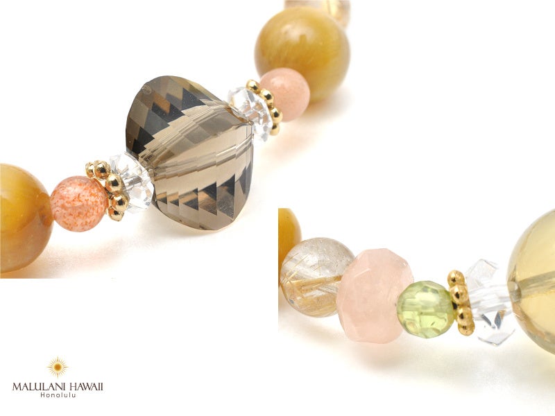 春めく季節に♪お手元が華やかになるパールとシトリンのブレスレット 春めく季節に♪お手元が華やかになるパールとシトリンのブレスレット