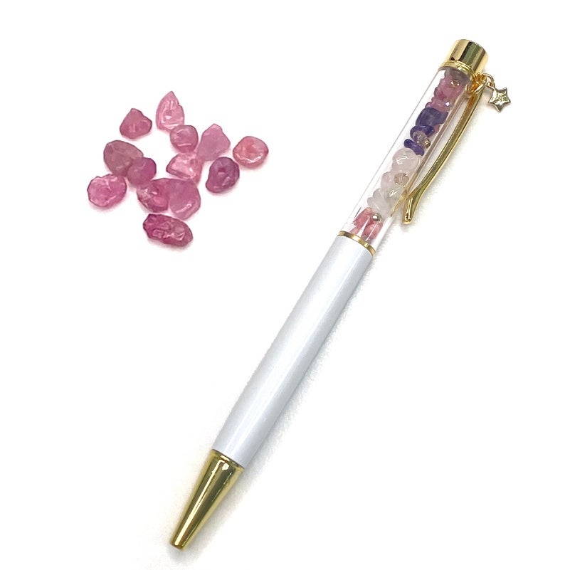 天然石をガラスに閉じ込めた「カレイドジェムペン」、ハワイ発