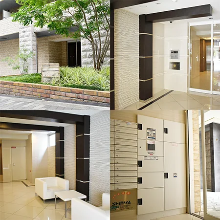 オートロック、防犯カメラ、宅配ボックス、インターホン完備で安心のセキュリティ