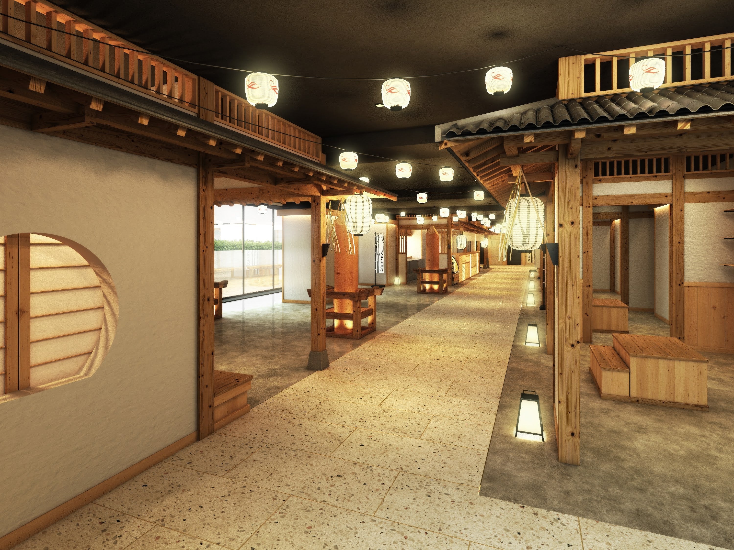 △ 3階「しらかば仲見世」通り