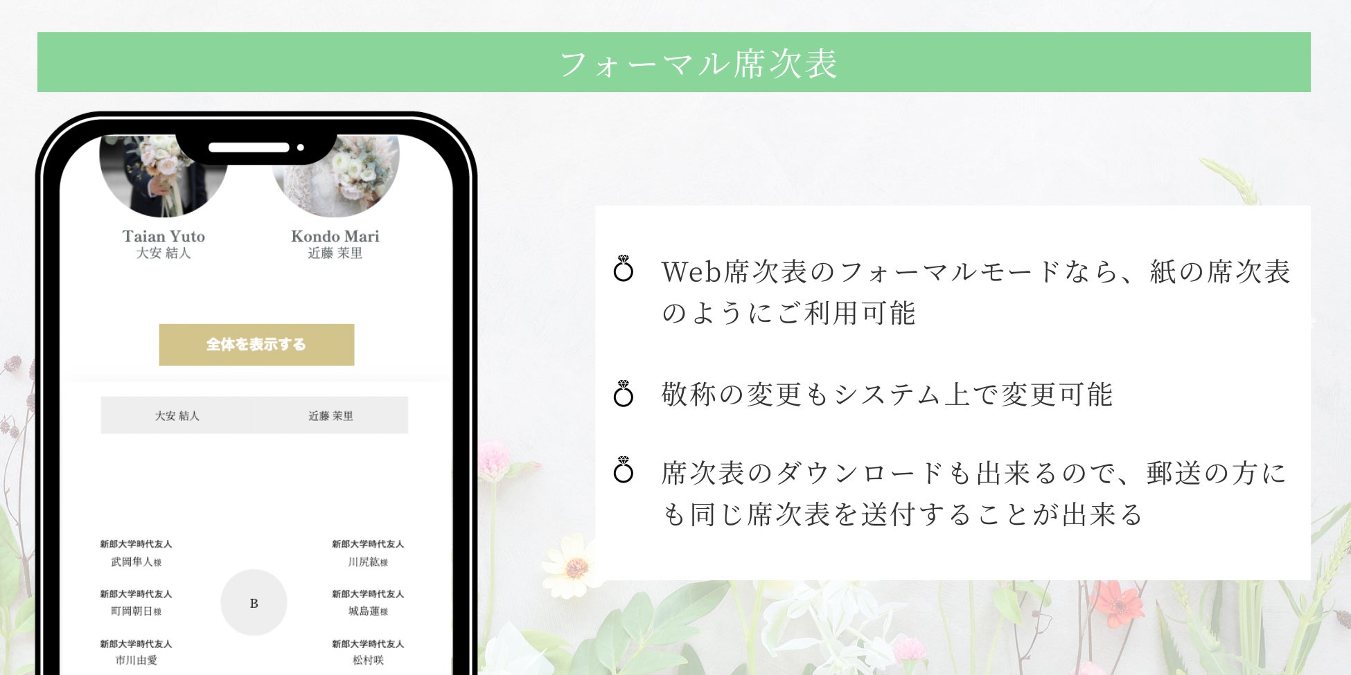 Web招待状 席次表concept Marry 新テンプレートが追加されました Taianのプレスリリース Web招待状 席次表concept Marry 新テンプレートが追加されました Taianのプレスリリース