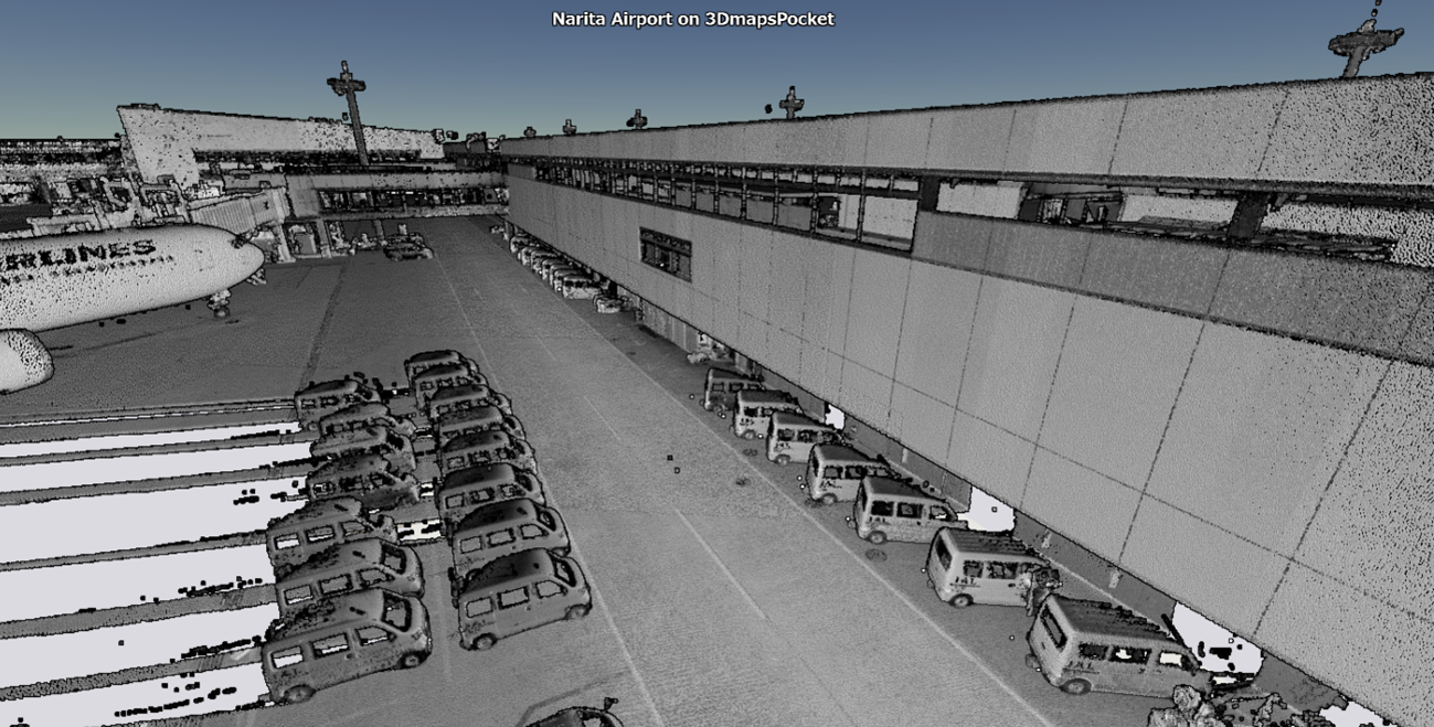 成田国際空港の点群データイメージ