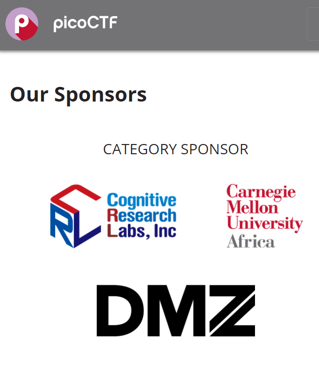 図 picoCTFサイト スポンサー一覧