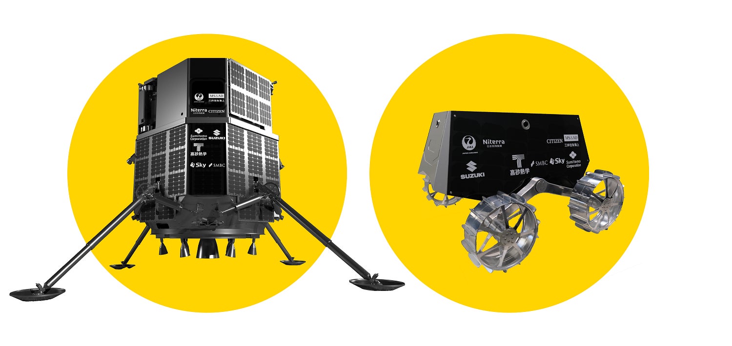 HAKUTO-Rのランダー、ローバー実寸大の模型