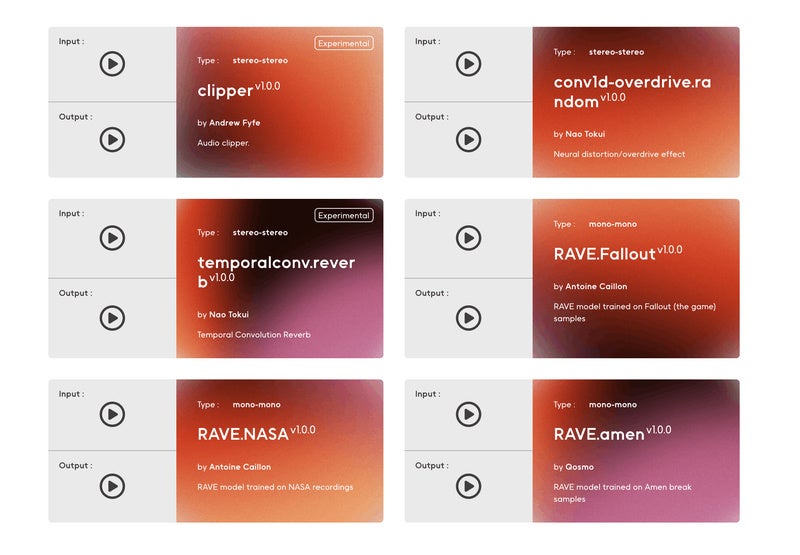 図：Neutoneサーバ上のAIモデルのリスト