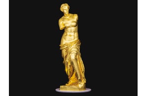世界初!黄金の等身大「ミロのヴィーナス」お披露目 フランスと日本の 世界初!黄金の等身大「ミロのヴィーナス」お披露目 フランスと日本の