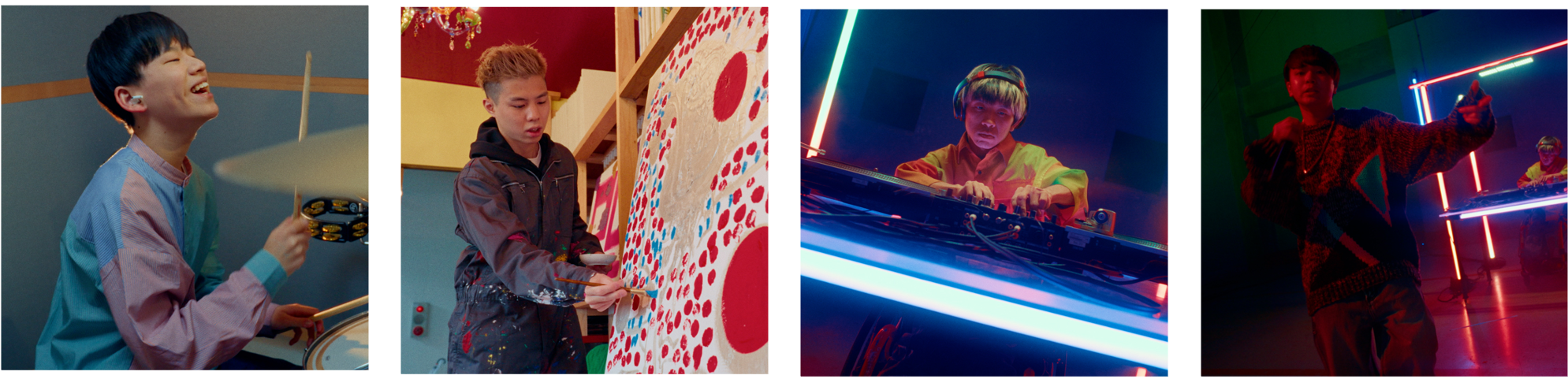 左から、酒井 響希、GAKU、徳永啓太、達磨