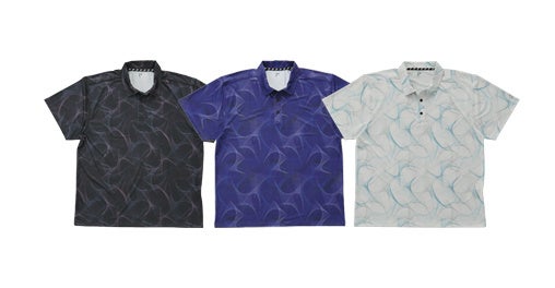 ベア天竺総柄ポロシャツ