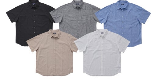 綿麻ナチュラルストレッチシャツ（無地）