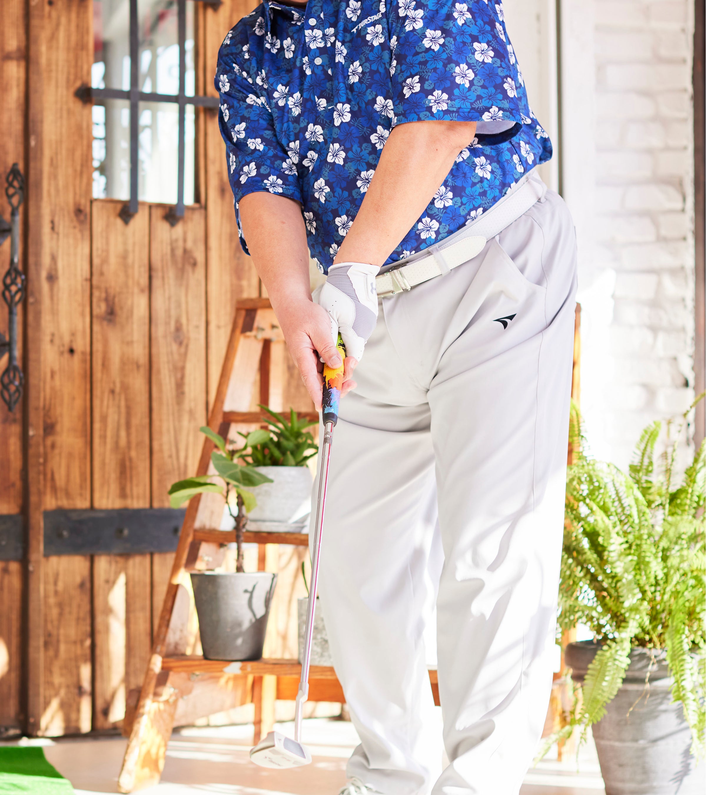 【TOUR STAGE】 アロハ柄半袖ポロシャツ