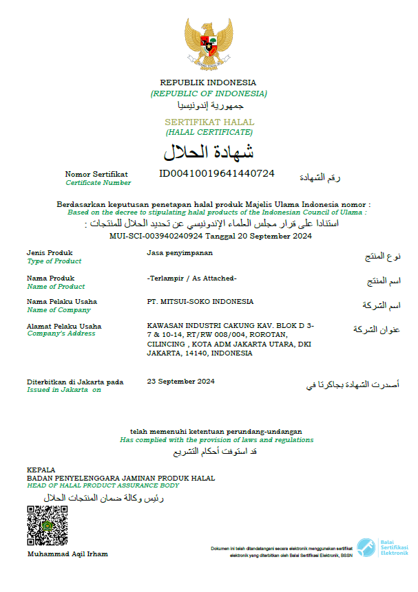 取得したハラール認定証