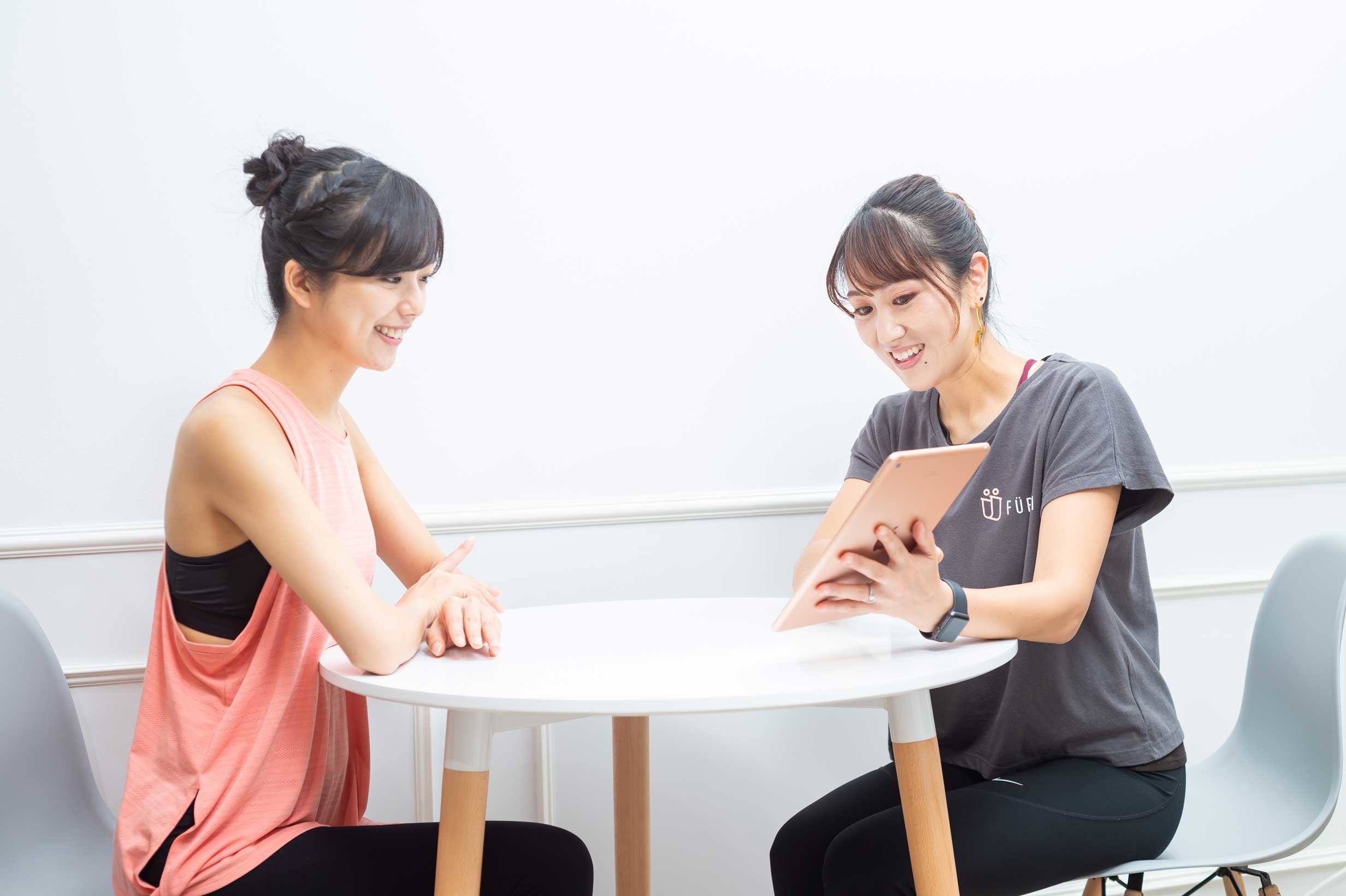 カウンセリングスペースで定期的にカウンセリングを行い、目標に合ったメニューに調整・変更いたします