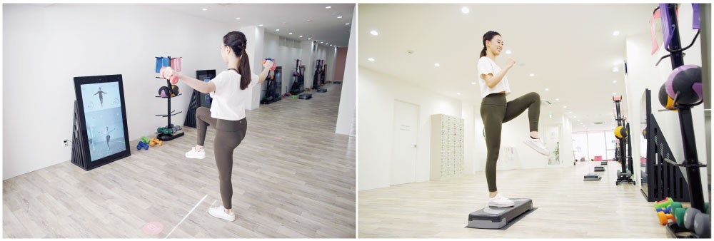 無酸素運動（AIマシン）と有酸素運動（ステップボード）を交互に行うことで、30分程度の運動でも効率のよい脂肪燃焼が期待できます。