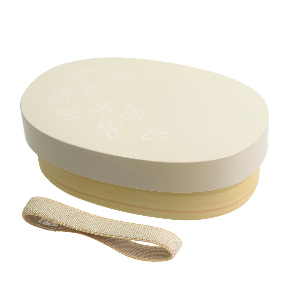 あわいろ　抗菌一段小判弁当　ホワイト