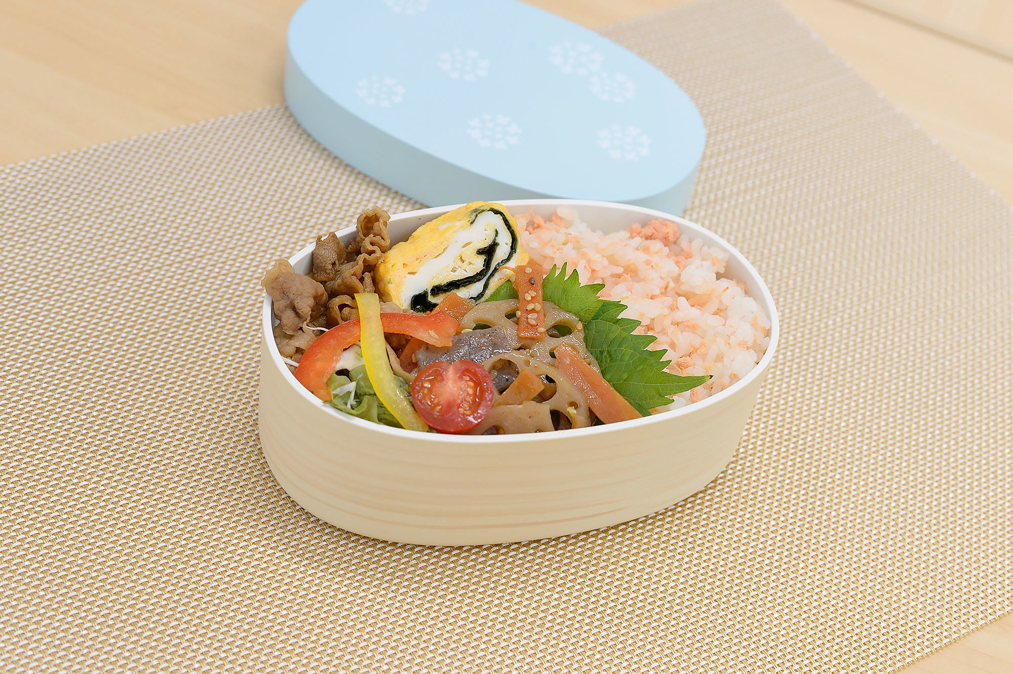 あわいろ　抗菌一段小判弁当