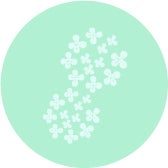 かすみ草をイメージさせる花柄（ブルー）