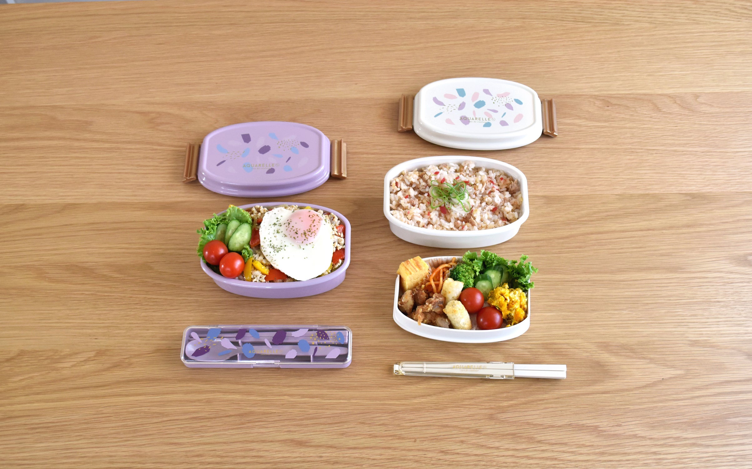 ごはんとおかずをしっかり分けたいときには２段で。のっけ弁やオムライスなどのお弁当の時には１段で。