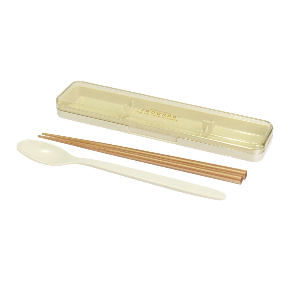 トルース　抗菌六角箸入りコンビセット　アイボリー