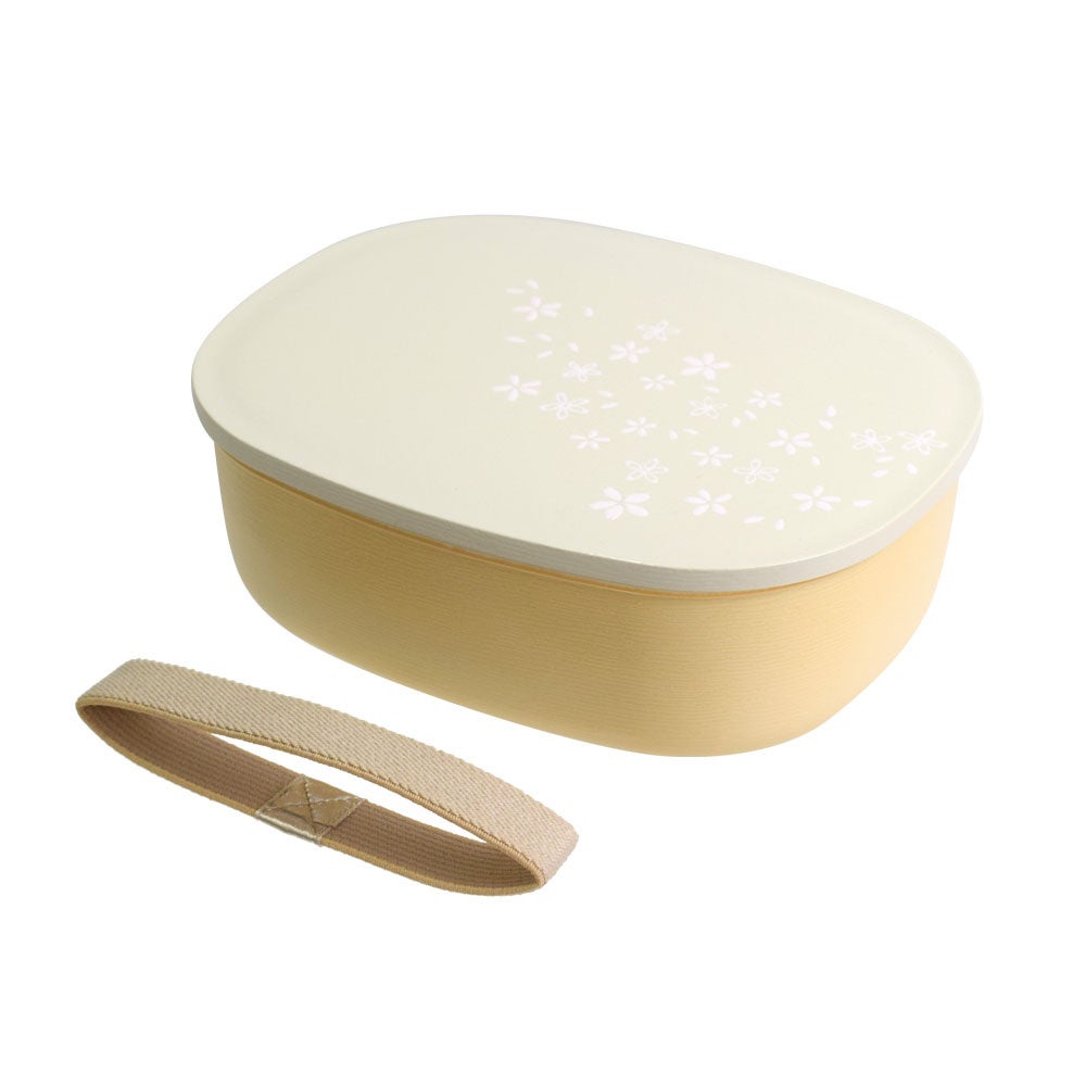 おもむき　木目一段弁当　アイボリー