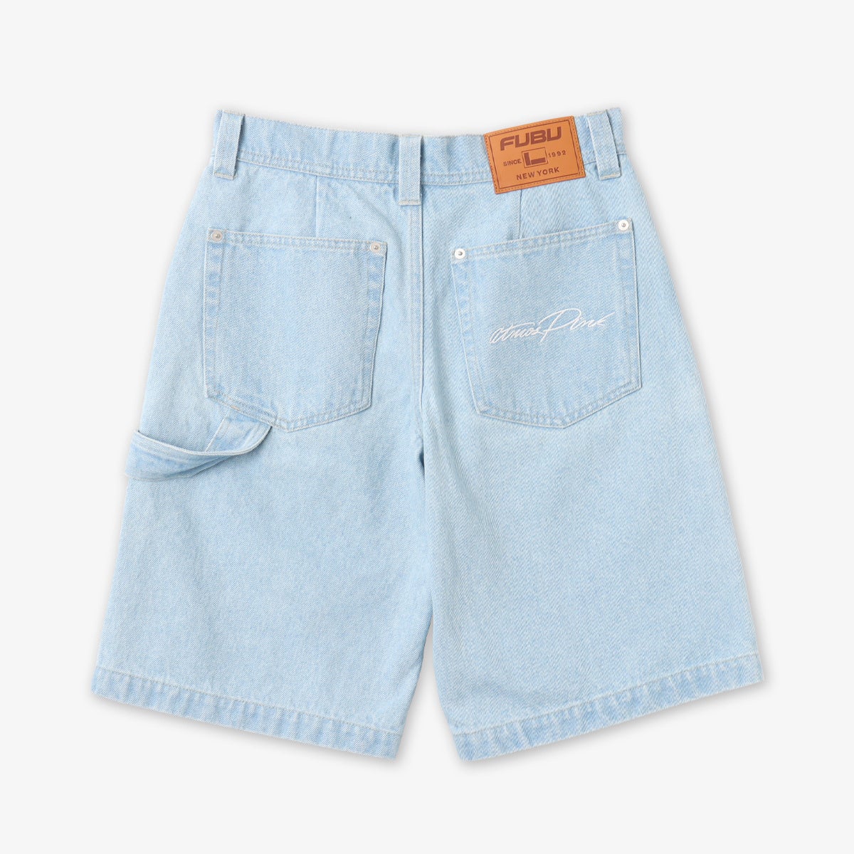 FUBU x atmos pink Denim Half Pants LIGHT BLUE 国内発送 FUBU x atmos pink Denim Half Pants LIGHT BLUE （フブ