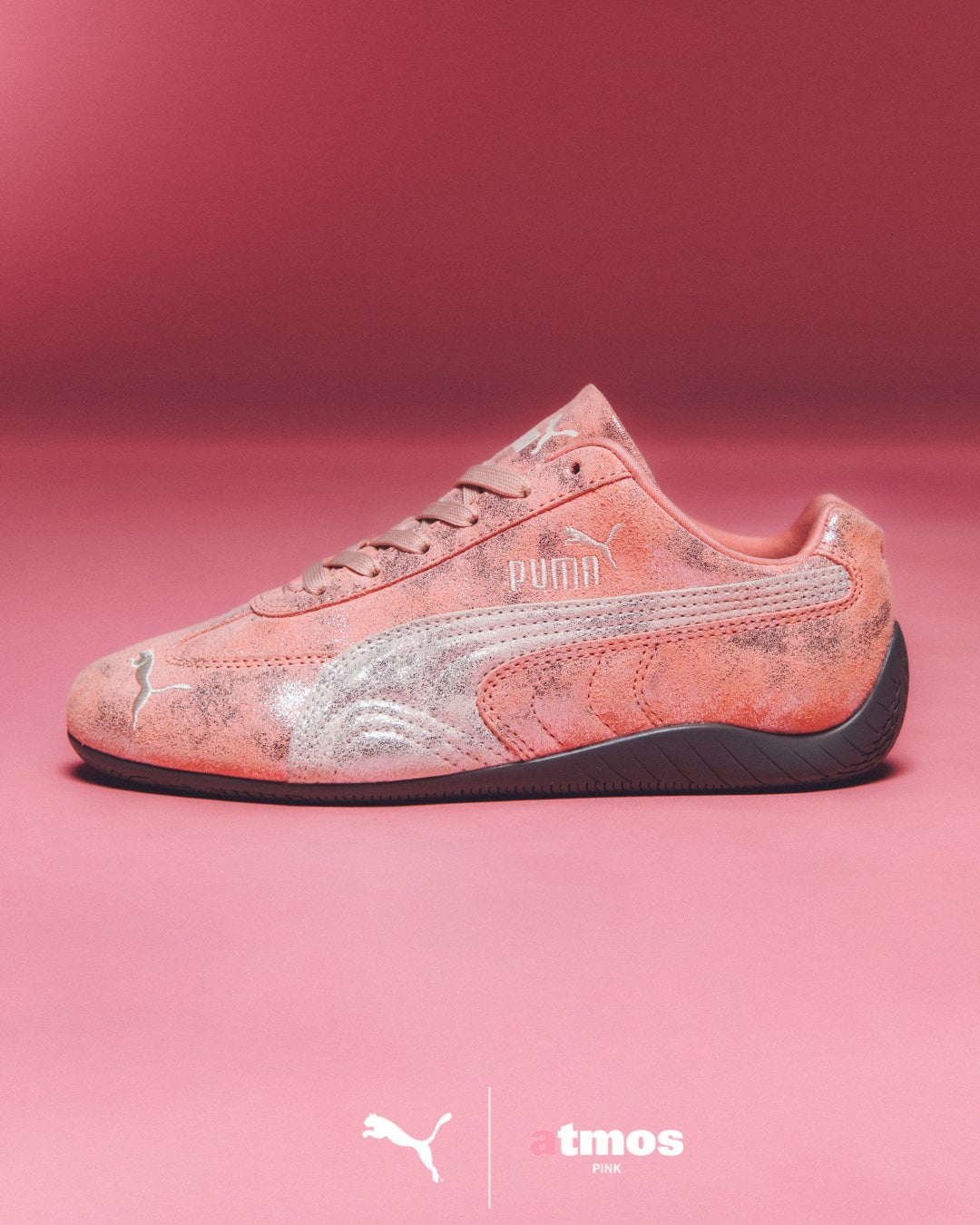 PUMA スピードキャットatmospink PUMA SPEEDCAT METALLIC PUMA SILVER-PUMA BLACK（プーマ