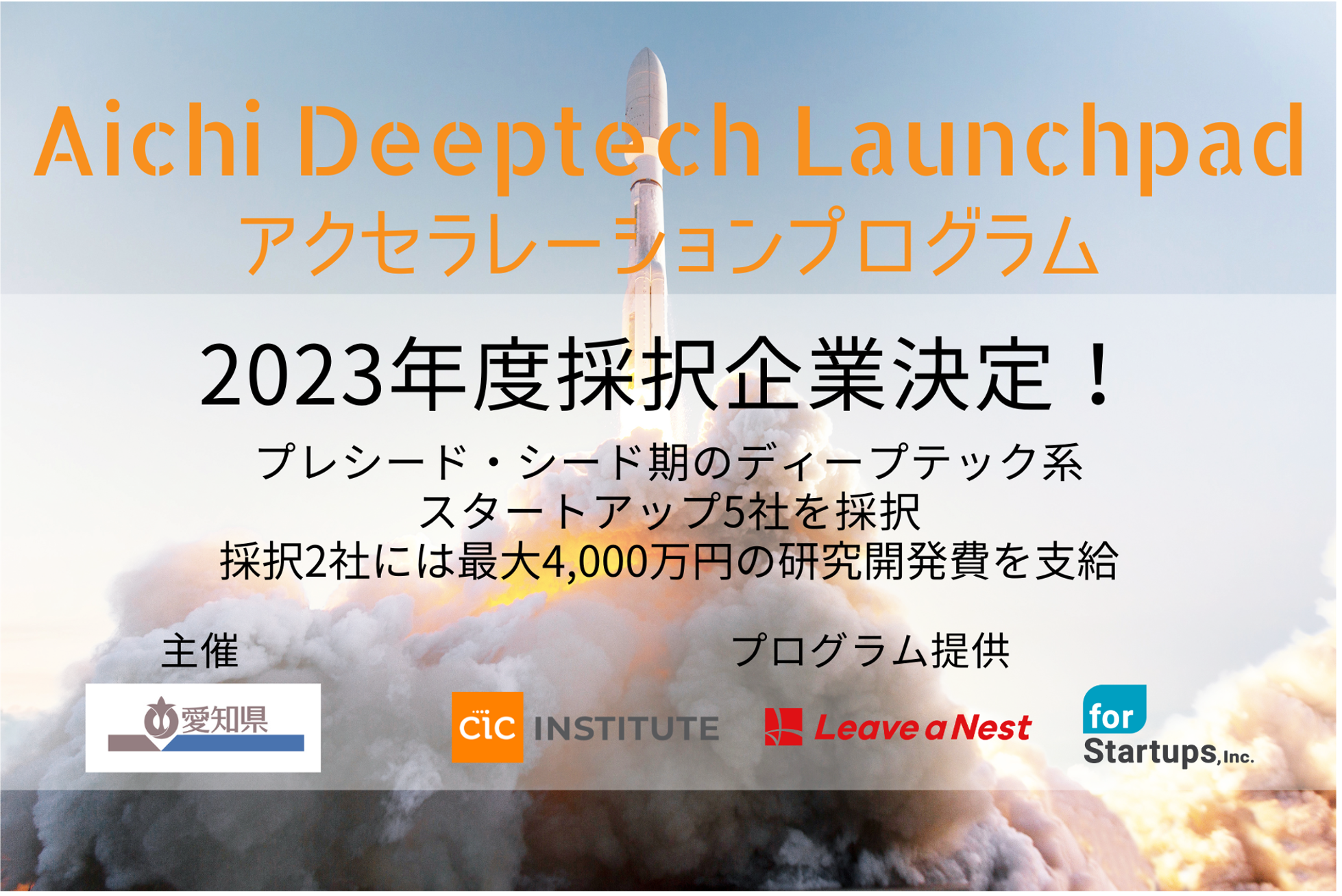 Aichi Deeptech Launchpadアクセラレーションプログラム採択企業