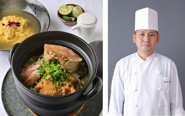 料理はイメージです／右写真：岩竹宏宣シェフ