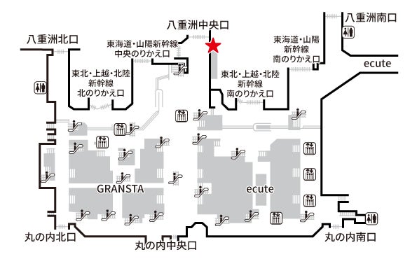 NewDays 八重洲中央改札内 地図