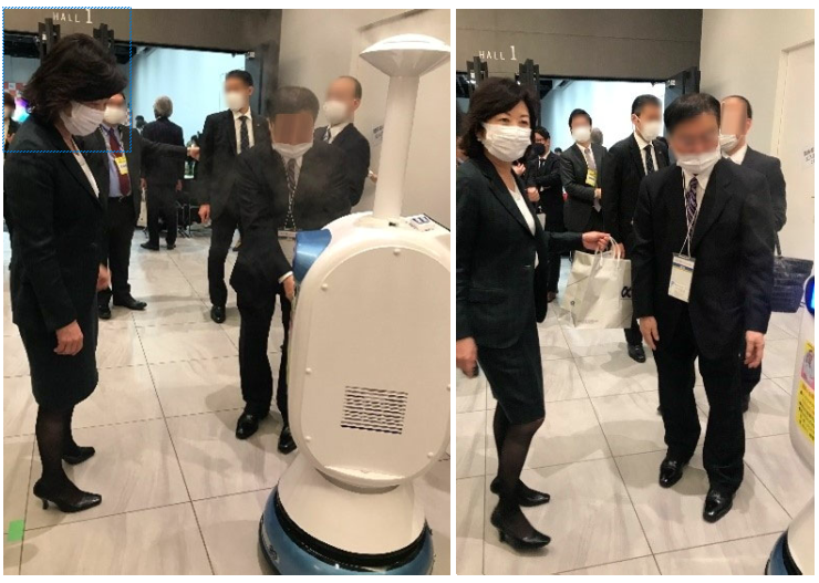 ロボットを熱心にご覧になる野田議員