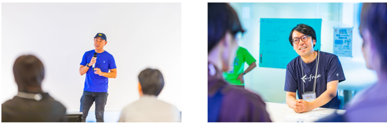 CEO佐々木（左）やCTO横路（右）も登壇
