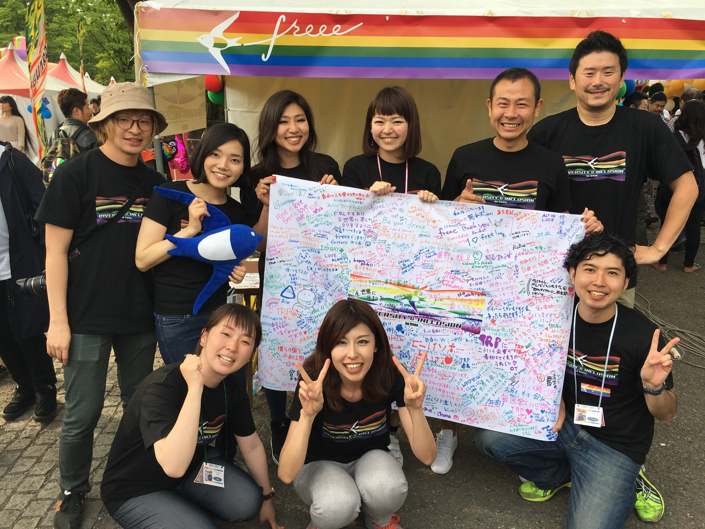 2017年出展時、freee Allyメンバー集合写真