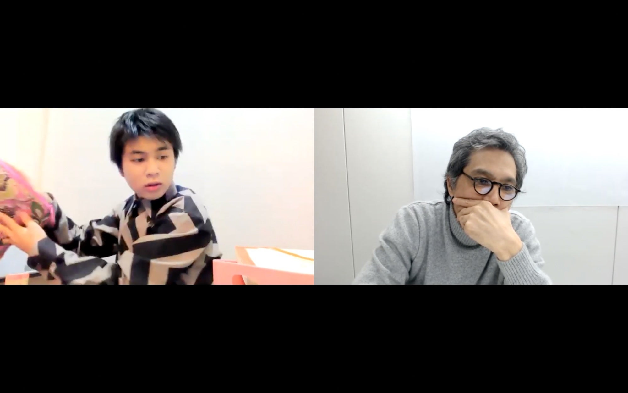 加藤さんを父親役に、シーンスタディで演じる生徒