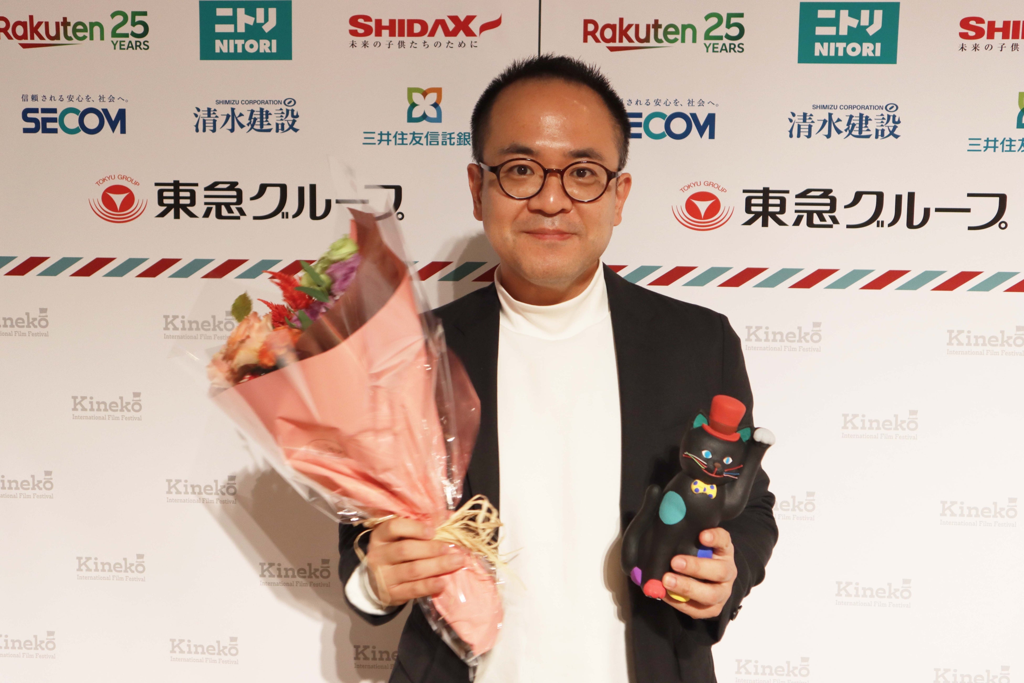 受賞発表後の諸江亮監督