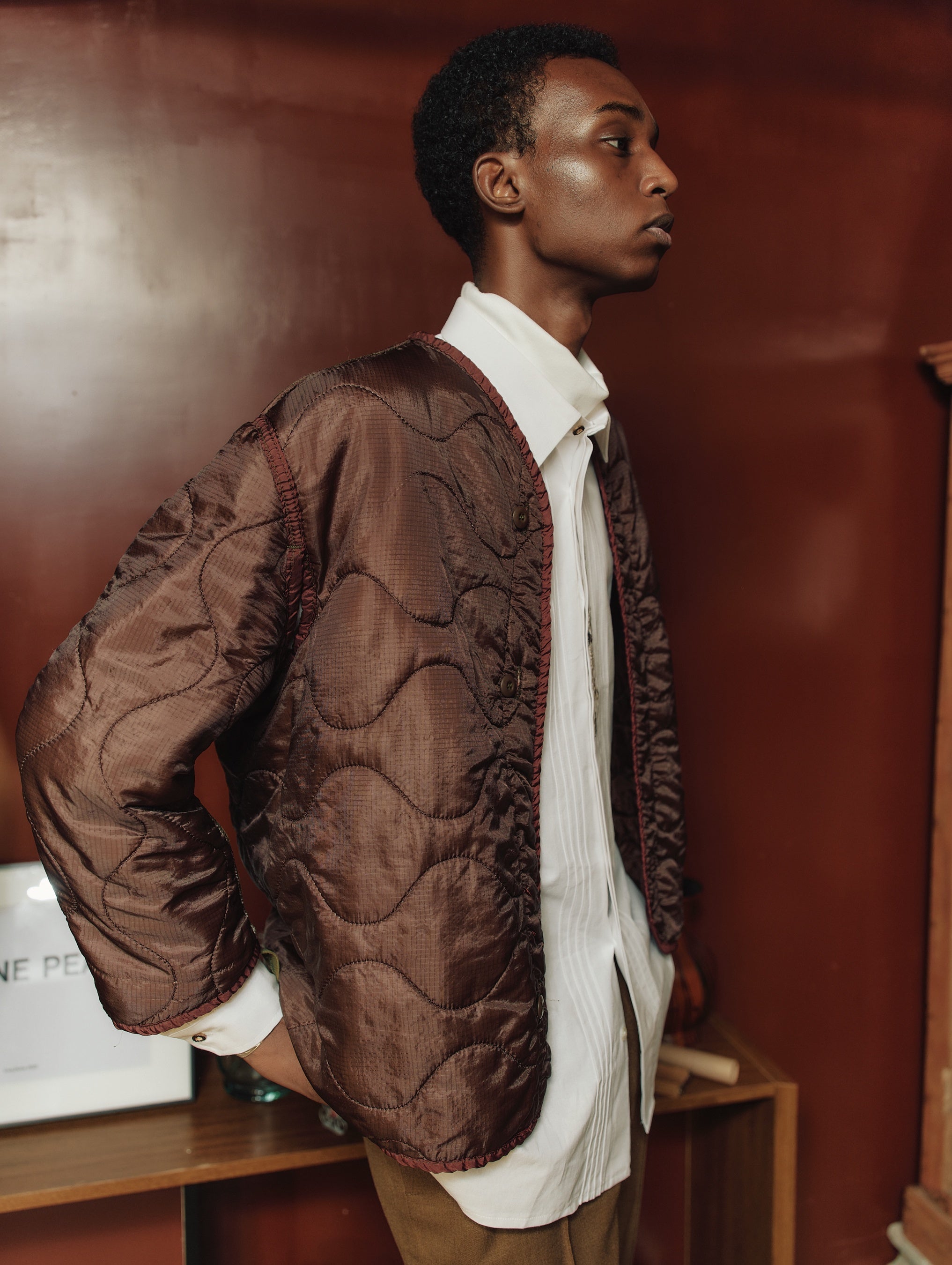 ▲U.S ARMY M-65 QUILTING LINER REMAKE（BROWN）：¥24,000＋TAX