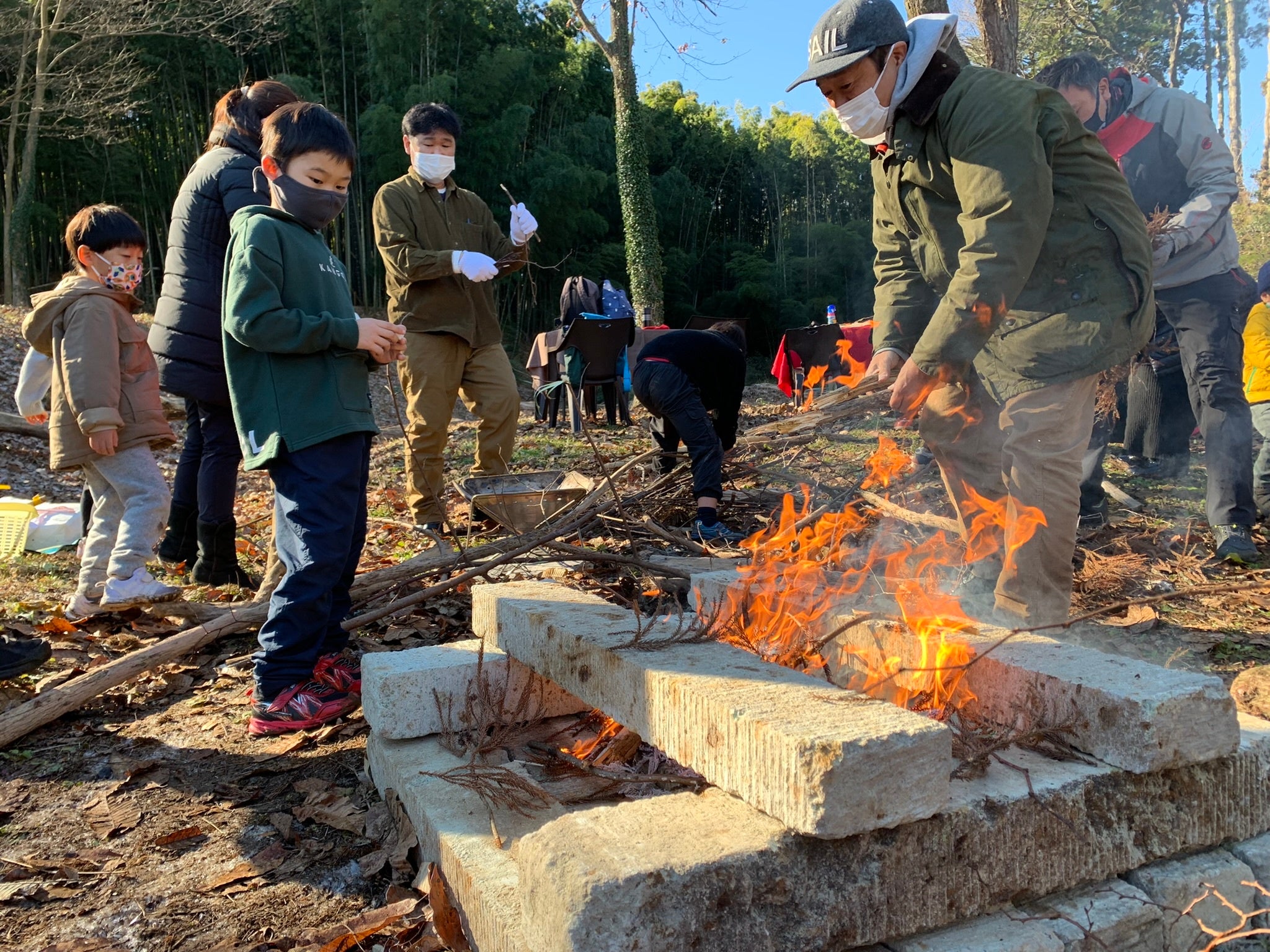 ▲火起こしの様子