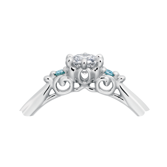 ・正面から見るとスタンダードなサイドストーンのデザインですが、側面にはかぼちゃの馬車が隠れています。