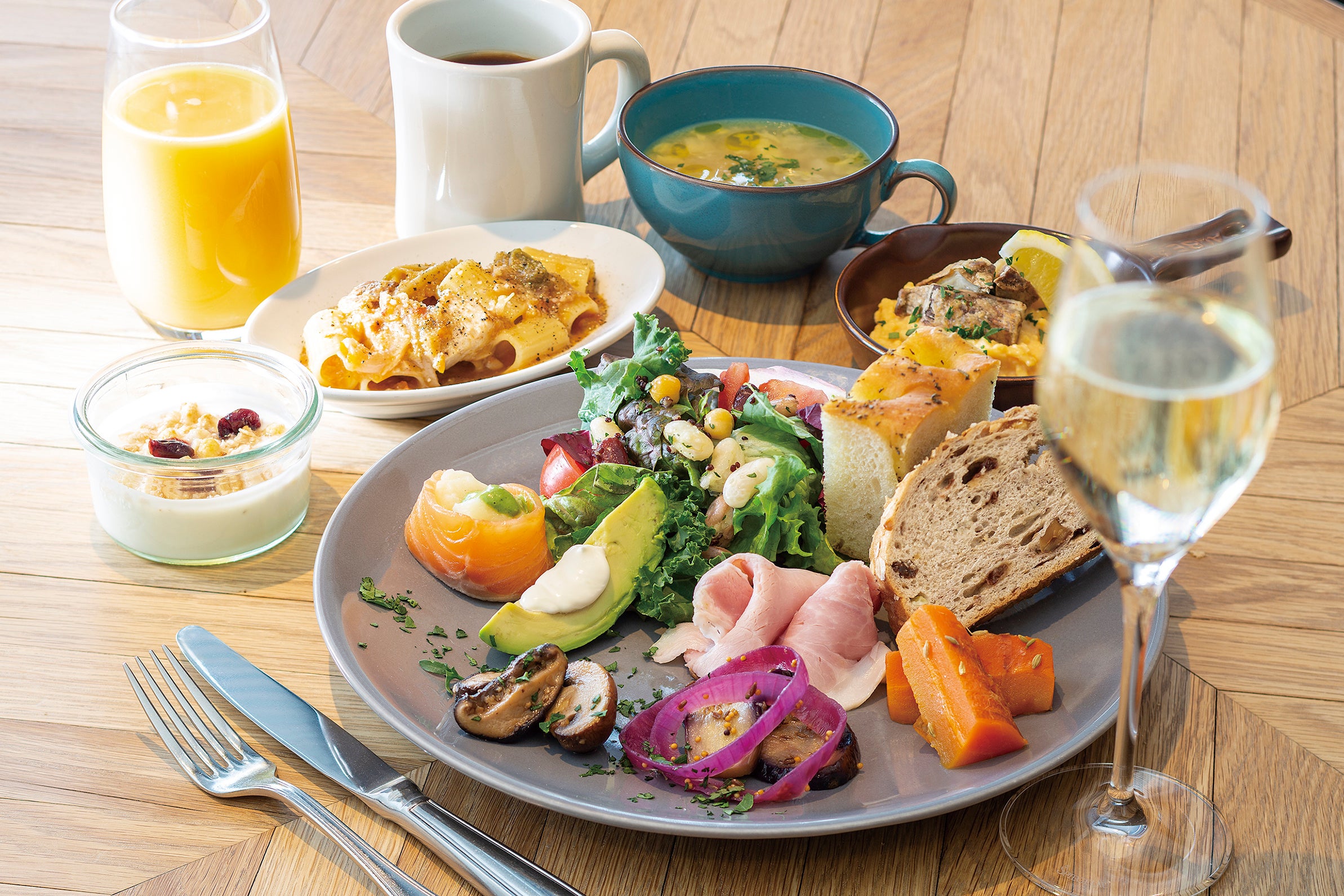 ▲フリーフローのプロセッコで乾杯！ イタリアンブレックファスト