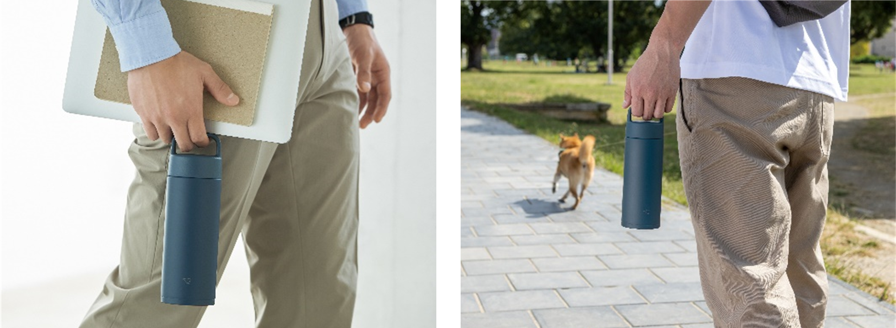 オフィス内での移動やアウトドアシーンでも