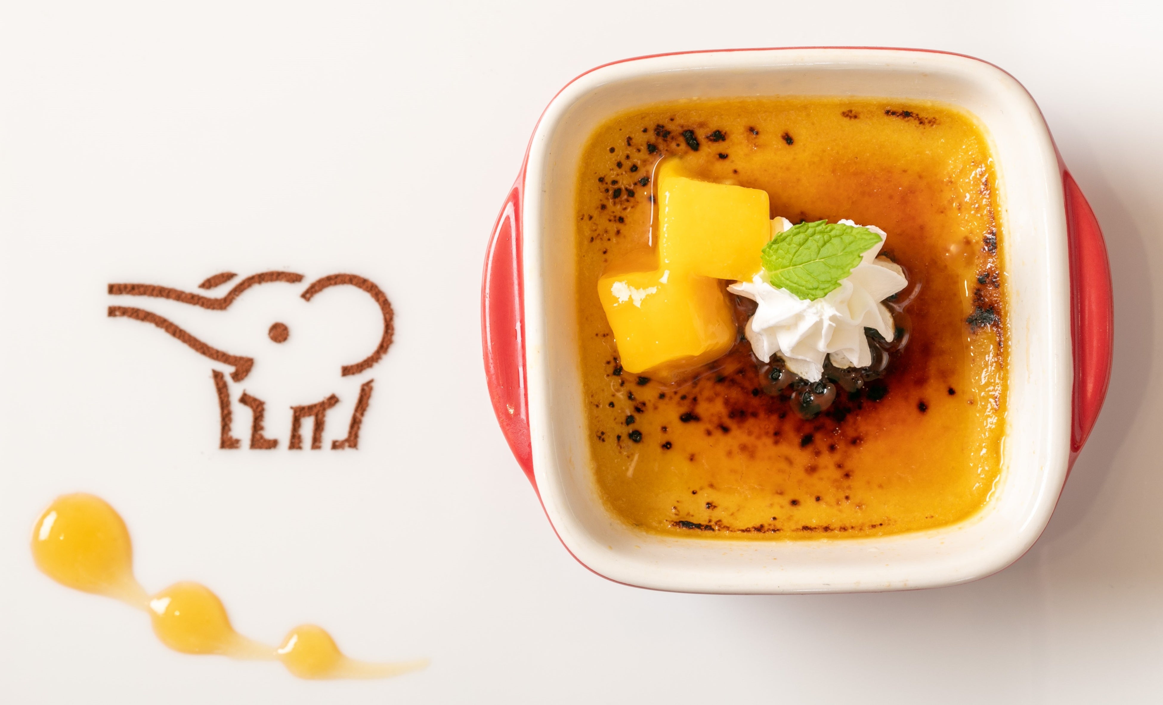 ぞうさんデザート～米粉のマンゴーブリュレ～