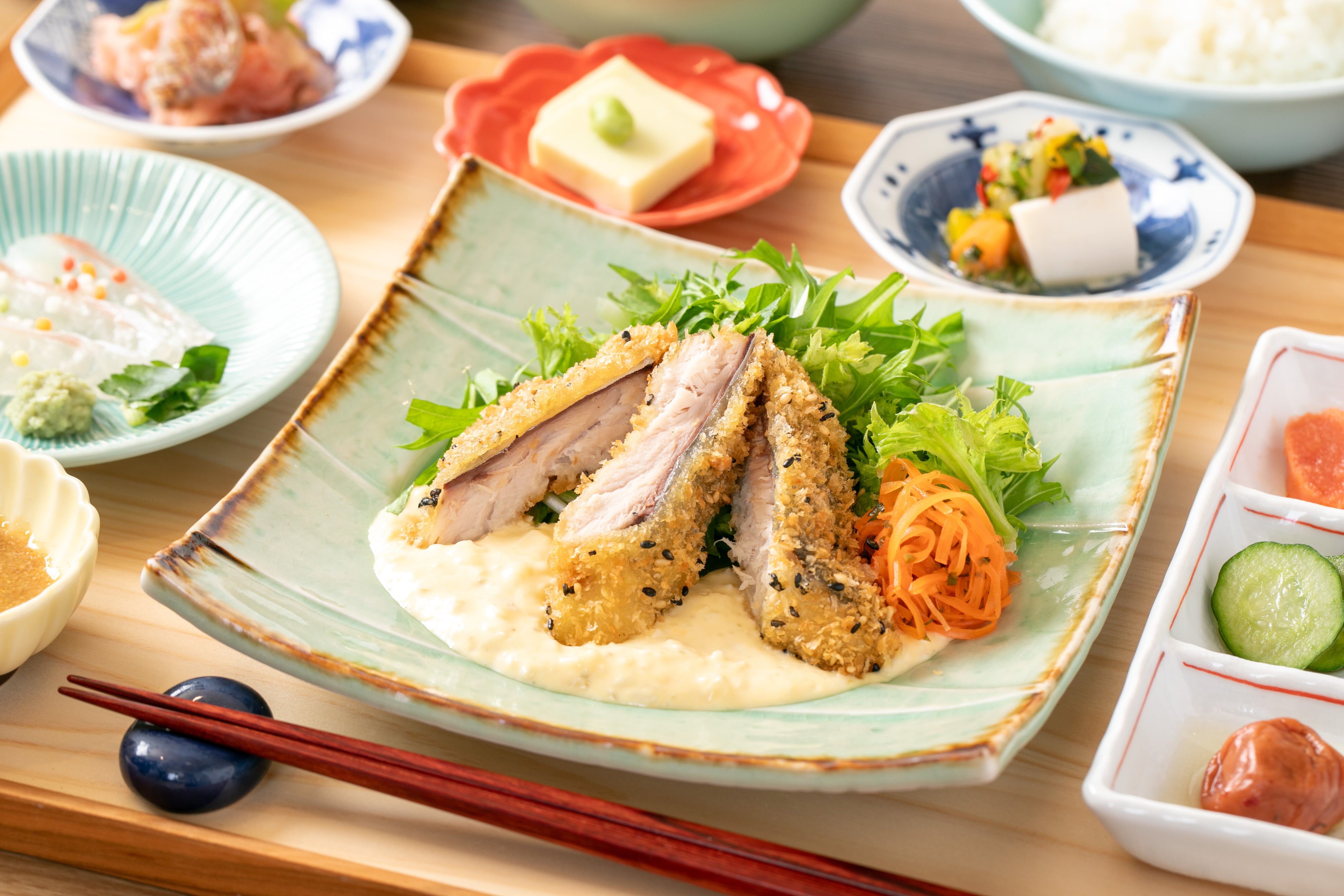 【魚】あじフライ　かぼす胡椒タルタルソースで