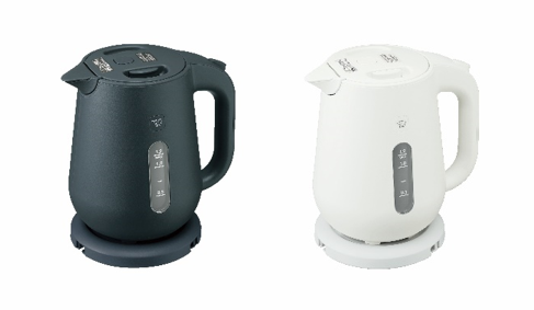 電気ケトルCK-VA型 左より、スレートブラック、ホワイト 写真は、CK-VA12（容量：1.2L)